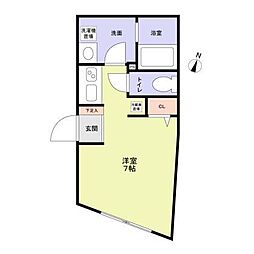 VISTA　HONANCHO 1階ワンルームの間取り