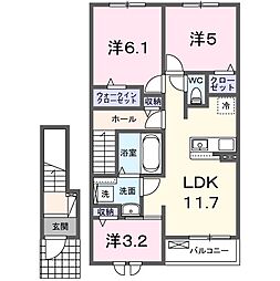 エテルノ 2階3LDKの間取り