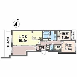Ｂａｌｌｏｏｎｆｌｏｗｅｒ　Ｓｏｕｔｈ 1階2LDKの間取り