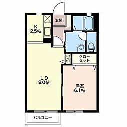 ＲＥＳＩＤＥＮＺ　ＦＡＬＫＥ 1階1LDKの間取り