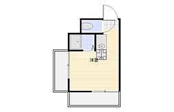 メゾンドミュゼ 2階ワンルームの間取り