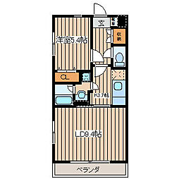 リリーフ・ウエストII 1階1LDKの間取り