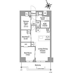 コンフォリア東葛西 4階2SLDKの間取り