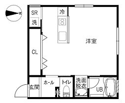 APRIRE 1階ワンルームの間取り