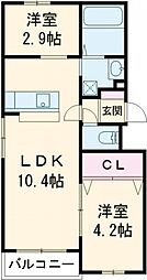 LIFEFIELDみやま 2階1SLDKの間取り