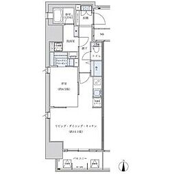 パークアクシス名古屋山王 8階1LDKの間取り