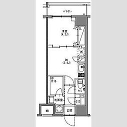 S-RESIDENCE新宿御苑 6階1DKの間取り
