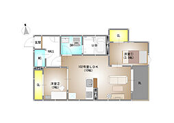 仮称）REGALEST 青江VI（レガリスト アオエシックス） 1階2LDKの間取り