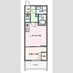 JR高崎線 熊谷駅 バス32分 妻沼仲町下車 徒歩3分の賃貸アパート 1階1LDKの間取り