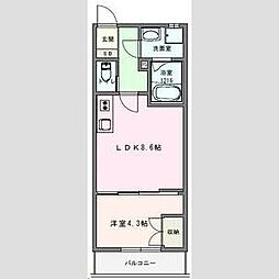 Cosmo Villa Kumagaya 2階1LDKの間取り