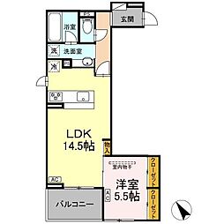 ディーシャンブル石塚町 3階1LDKの間取り