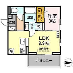 グレイスガーデンB 307 3階1LDKの間取り