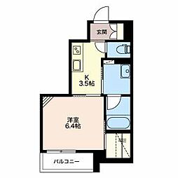 Ｃｉｅｌ牛島本町 3階1Kの間取り