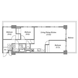 レジデンス多摩川西六郷 3階3LDKの間取り