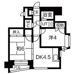ライオンズマンション北目町第2 10階2DKの間取り