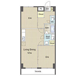 間取図画像 2LDK
