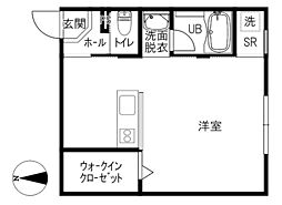APRIRE 1階ワンルームの間取り