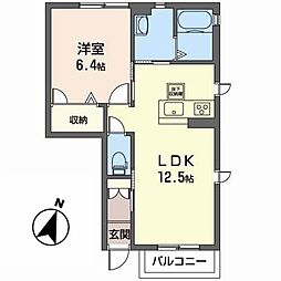 JR東北新幹線 くりこま高原駅 バス10分 築館下車 徒歩13分の賃貸アパート 1階1LDKの間取り