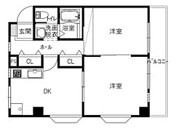 ノースヴィレッジ2 2DKの間取図画像