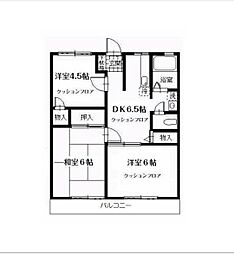 ファミール田倉 2階3DKの間取り