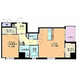 アルカサール 6階ワンルームの間取り