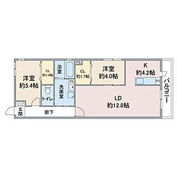 Celenest高岳 初期費用CP実施中 2LDKの間取図画像