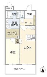 Ｌａ　ｍｉｎａ(ラ・ミーナ) 4階1LDKの間取り