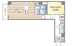 コスモグランデII 3階1LDKの間取り