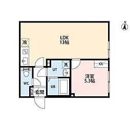 PARK LILA住吉 4階1LDKの間取り