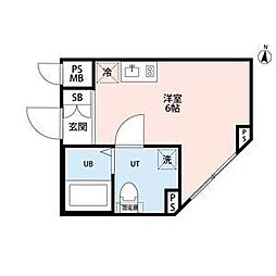 PARK LILA住吉 4階ワンルームの間取り