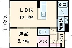 シャーメゾンステージ鳥栖 2階1LDKの間取り