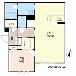 Ｃａｓａ　Ｆｅｌｉｃｅ　水前寺 1階1LDKの間取り