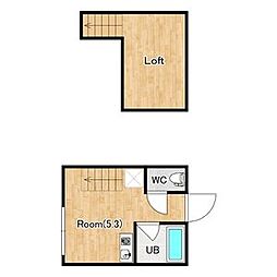クレセントパーク六浦 2階ワンルームの間取り