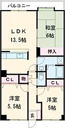 アンピール大黒町 1階3LDKの間取り