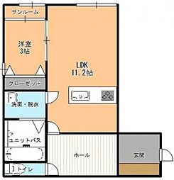 Le Bijou 1階1LDKの間取り