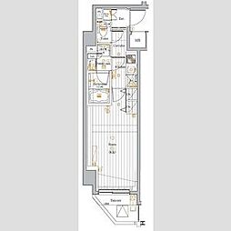 PREMIUM CUBE目黒東山mo 6階1Kの間取り