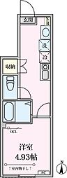 エクセルコート桜台 1階1Kの間取り