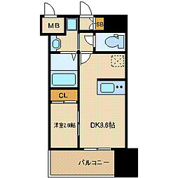 アルティザ仙台花京院 6階1DKの間取り
