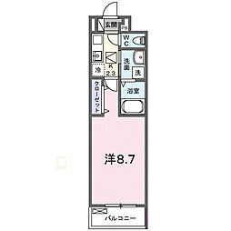 ラ ヴィーダ ヌエバ 1Kの間取図画像