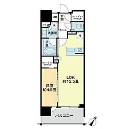 デュオヒルズ那覇壺屋 2階1LDKの間取り