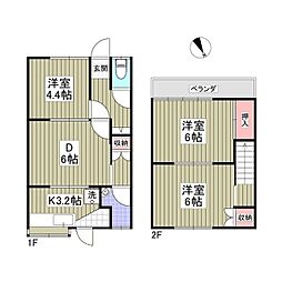 東武小泉線 東小泉駅 徒歩6分の賃貸マンション 1階3DKの間取り