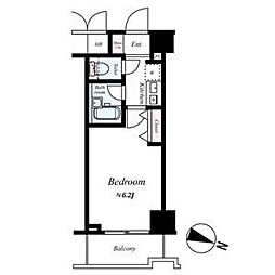エスリード三宮フラワーロード 14階1Kの間取り
