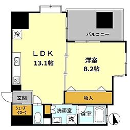 カスタリア伏見 1LDKの間取図画像