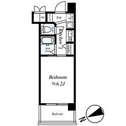 エステムコート神戸ハーバーランド前IIIコスタリティ 9階1Kの間取り