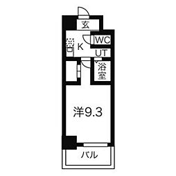 will Do 四日市白須賀 11階1Kの間取り