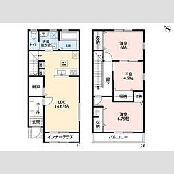 東武東上線 坂戸駅 徒歩19分の賃貸アパート 1階3LDKの間取り