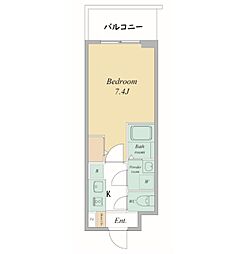 エスリードレジデンス大阪谷町ザ・マークス 5階1Kの間取り