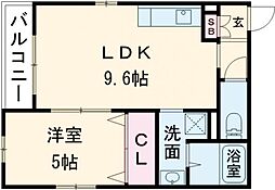 ＫＴＩレジデンス西新町 1階1LDKの間取り