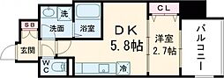 JR阪和線 堺市駅 徒歩3分の賃貸マンション 10階1DKの間取り