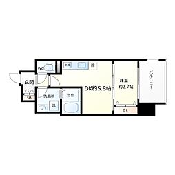 テラ堺市駅 10階1DKの間取り